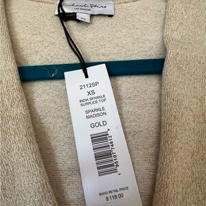 NWT Michael Stars Gold Sparkle Surplice Top